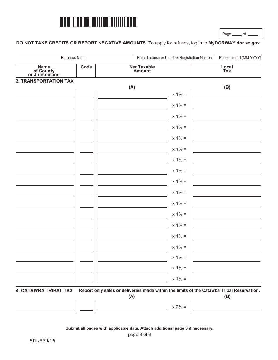 Form ST-389 Schedule for Local Taxes - South Carolina, Page 3