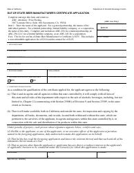 Document preview: Form ABC-216 Out-of-State Beer Manufacturer's Certificate Application - California