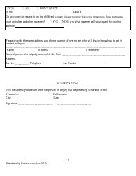 Confidential Guardianship Questionnaire - County of Alameda, California, Page 11