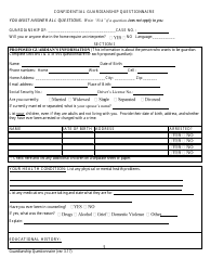 Confidential Guardianship Questionnaire - County of Alameda, California, Page 5