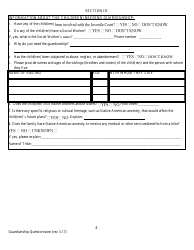 Confidential Guardianship Questionnaire - County of Alameda, California, Page 8
