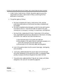 Form SJ-FL-101 Marital Settlement Agreement (No Children) - County of San Joaquin, California, Page 5