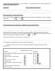 Prospective County Grand Jury Nominee Questionnaire - County of San Joaquin, California, Page 3