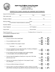 Document preview: Prospective County Grand Jury Nominee Questionnaire - County of San Joaquin, California
