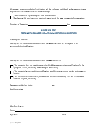 Americans With Disabilities Act (Ada) Title II (Non-employee) Reasonable Accommodation/Modification in Public Services, Programs or Activities Request Form - Minnesota, Page 2