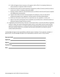 Code of Ethical Conduct Acknowledgement and Conflict of Interest Disclosure - Minnesota, Page 2