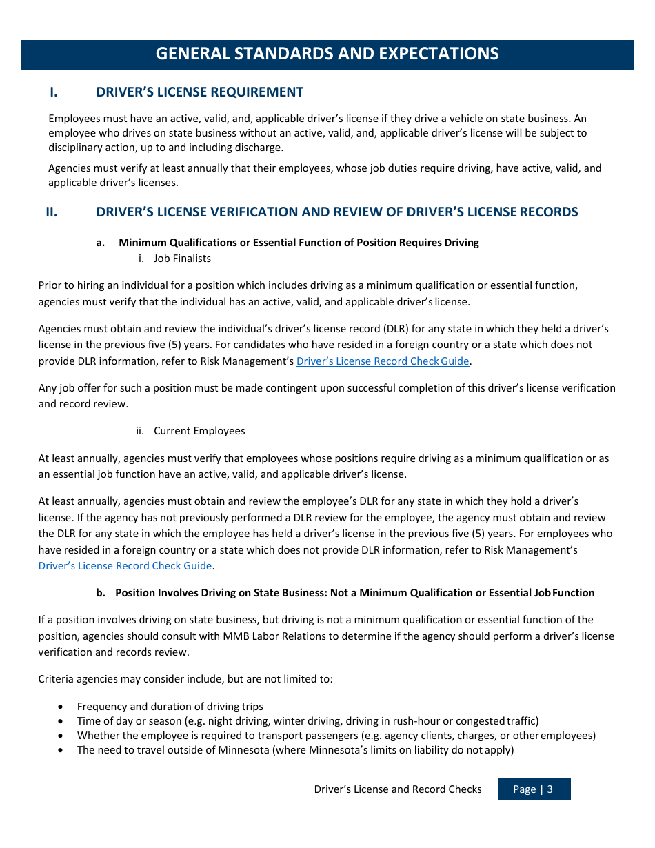 Drivers License and Record Checks - Minnesota, Page 3