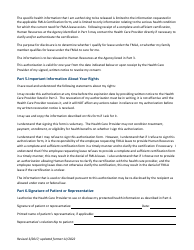 Authorization for Release of Medical Information From Treating Health Care Provider in Connection With Request for Fmla Leave - Minnesota, Page 2