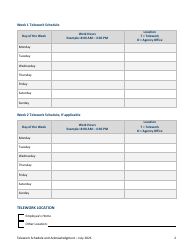 Telework Schedule and Acknowledgement - Minnesota, Page 2