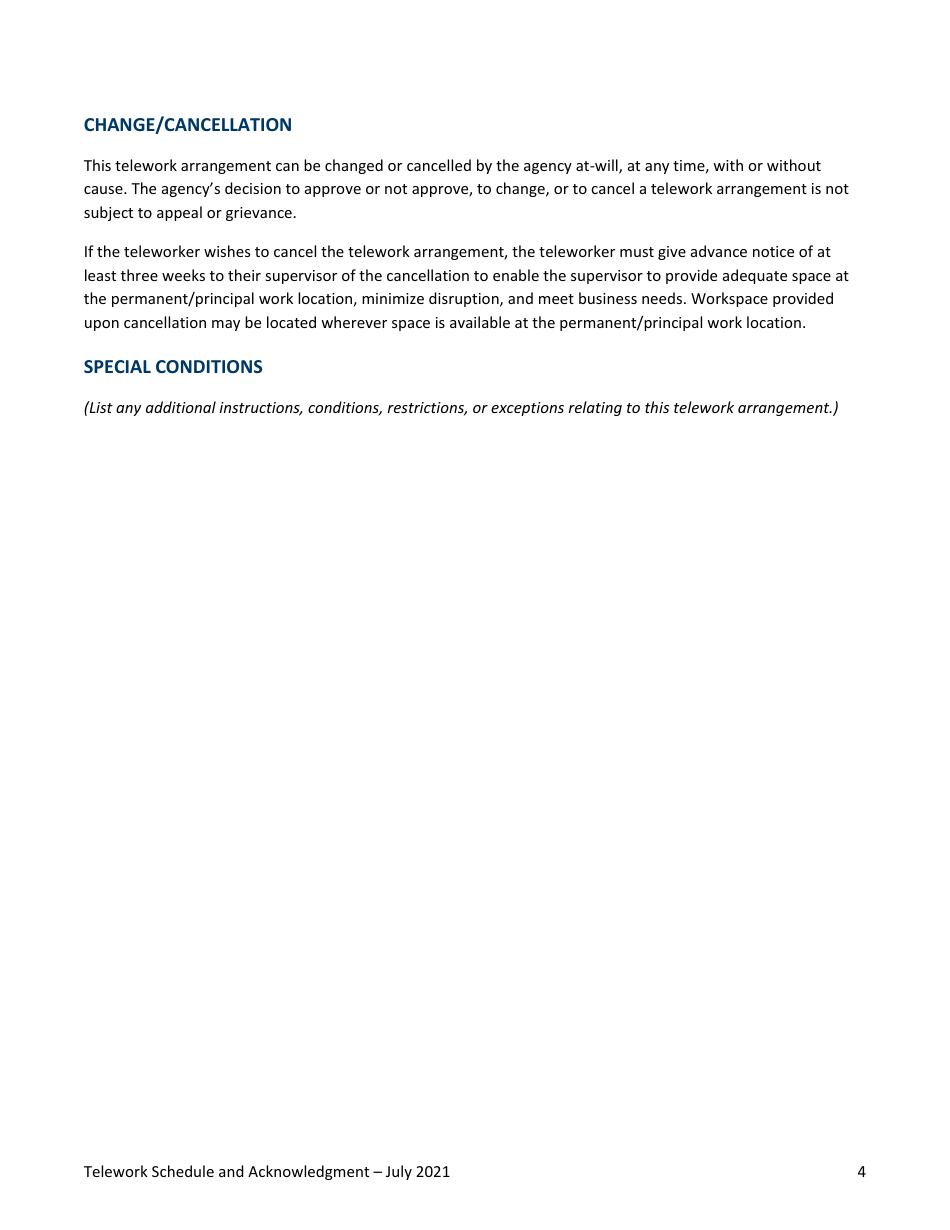 Minnesota Telework Schedule and Acknowledgement Fill Out Sign Online Minnesota Telework Schedule and Acknowledgement Fill Out Sign Online