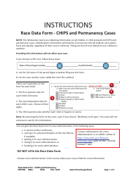 Document preview: Form OTH202 Race Data Form - Chips and Permanency Cases - Minnesota