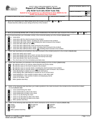 Document preview: DSHS Form 03-391 Report of Possible Client Assault - Washington