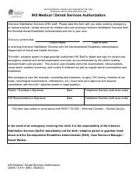 Document preview: DSHS Form 13-917 Ihs Medical/Dental Services Authorization - Washington