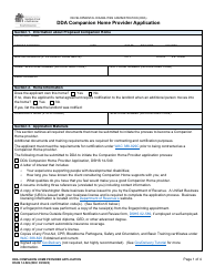 Document preview: DSHS Form 14-549 Dda Companion Home Provider Application - Washington