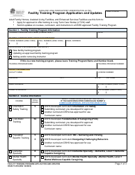 DSHS Form 15-555 Facility Training Program Application and Updates - Washington