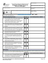 DSHS Form 16-267 Integrated Settings Review for Resource Managers - Washington