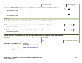 DSHS Form 27-143 Csd Abd Medical Evidence Review Contractor Self-assessment Monitoring Tool - Washington, Page 5