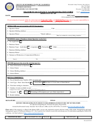 Document preview: Transient Occupancy Tax Registration Form - County of Riverside, California