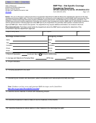 Form 3400-232 Bmp Plan - Site Specific Coverage - Dewatering Operations - Wpdes General Permit No. Wi-0049344-05-0 - Wisconsin