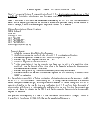 U Visa and T Visa Certification Request Form - City of Chicago, Illinois, Page 4