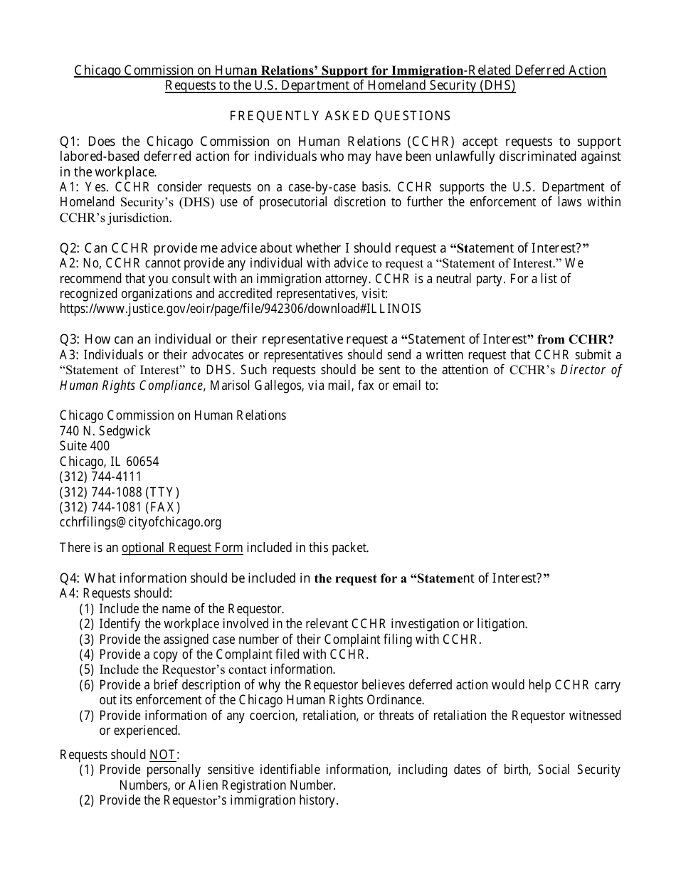 Statement of Interest Request Form - City of Chicago, Illinois, Page 6