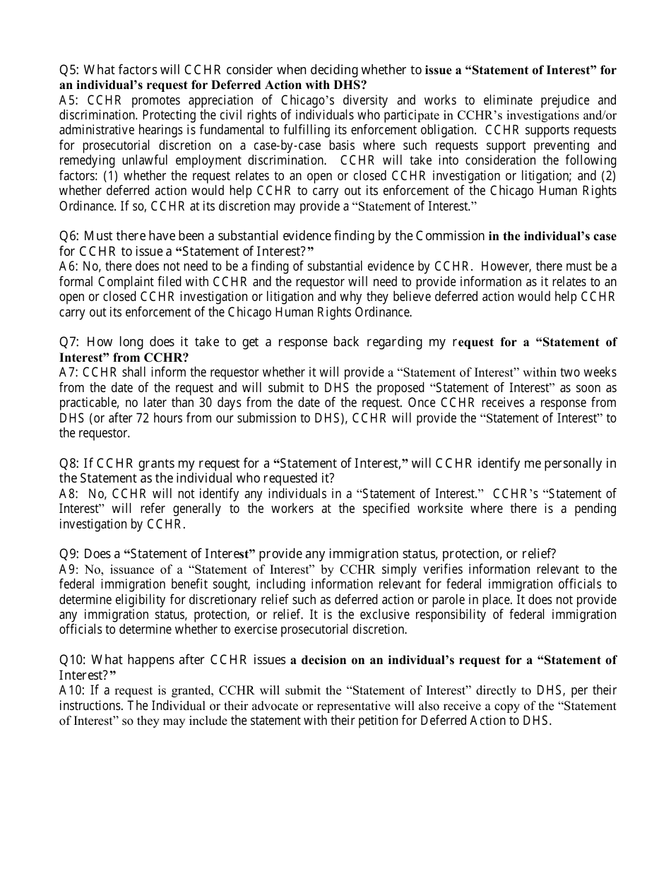 Statement of Interest Request Form - City of Chicago, Illinois, Page 7