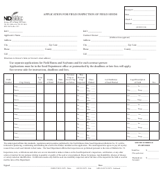 Document preview: Form SFN51639 Application for Field Inspection of Field Seeds - North Dakota