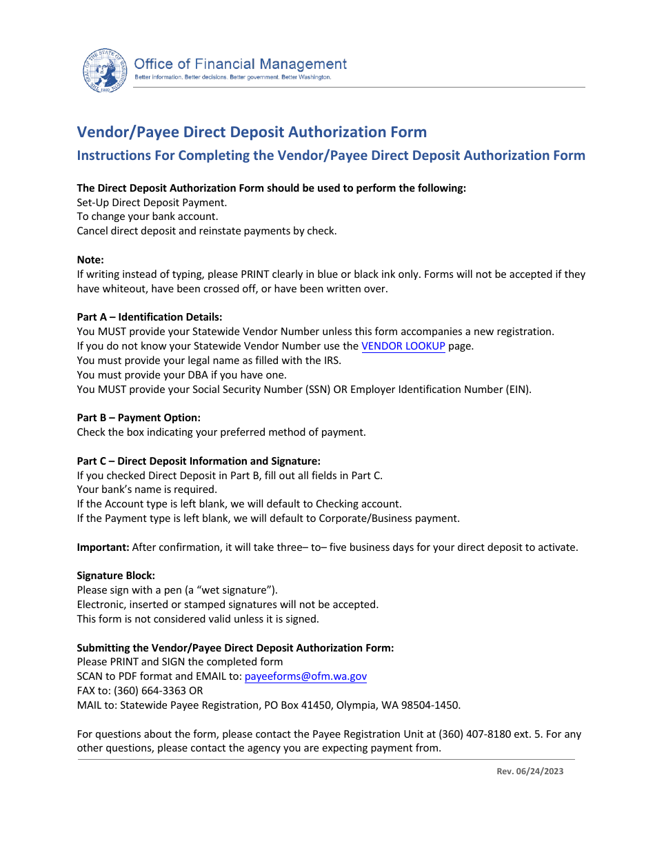 payee and direct deposit enrolment form