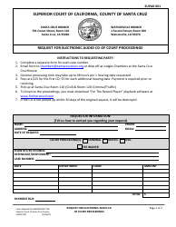 Document preview: Form SUPAD001 Request for Electronic Audio Cd of Court Proceedings - County of Santa Cruz, California