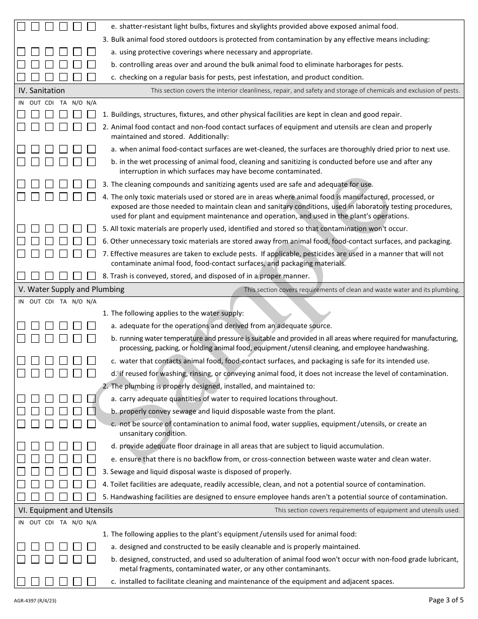 Form AGR-4397 - Fill Out, Sign Online and Download Fillable PDF ...