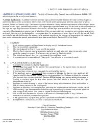 Form 007-CESA-0010 Limited Use Banner Application - City of Houston, Texas, Page 2