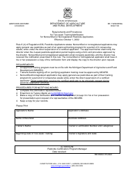 Document preview: Requirements and Procedures for Two-Week Training Notification for Noncertified or Nonregistered Pesticide Applicators - Michigan