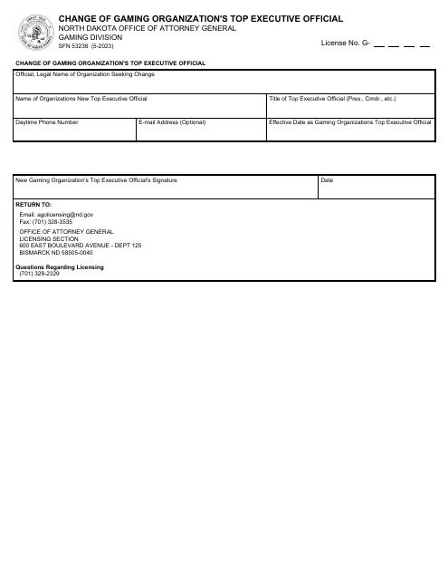 Form SFN53238  Printable Pdf