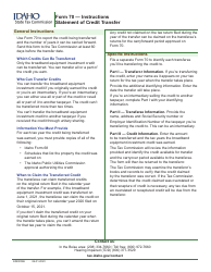 Form 70 (EFO00042) Statement of Credit Transfer - Idaho, Page 2