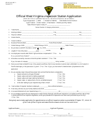 Document preview: WVSP Form MVI-1 Official West Virginia Inspection Station Application - West Virginia