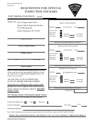 Document preview: Form WVSP-MVI-4 Requisition for Official Inspection Stickers - West Virginia