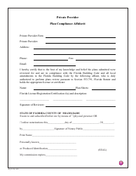 Document preview: Form 123_01-319 Private Provider Plan Compliance Affidavit - Miami-Dade County, Florida