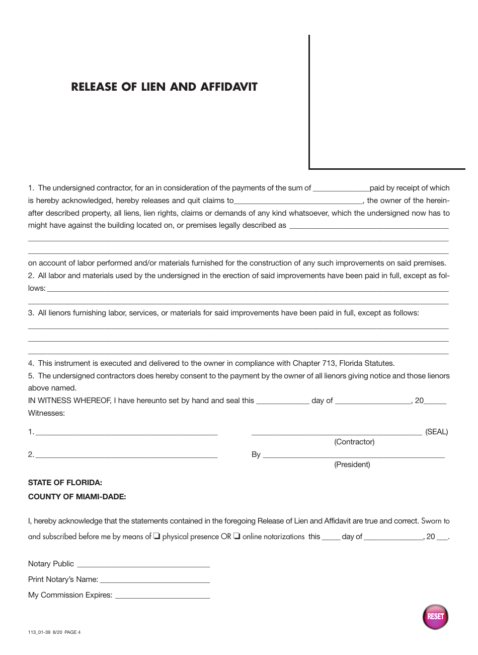Form 113_01-39 Zoning Improvement Permit Application - Miami-Dade County, Florida, Page 4