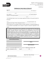 Document preview: Form 123_01-324 Threshold Building Affidavit - Miami-Dade County, Florida