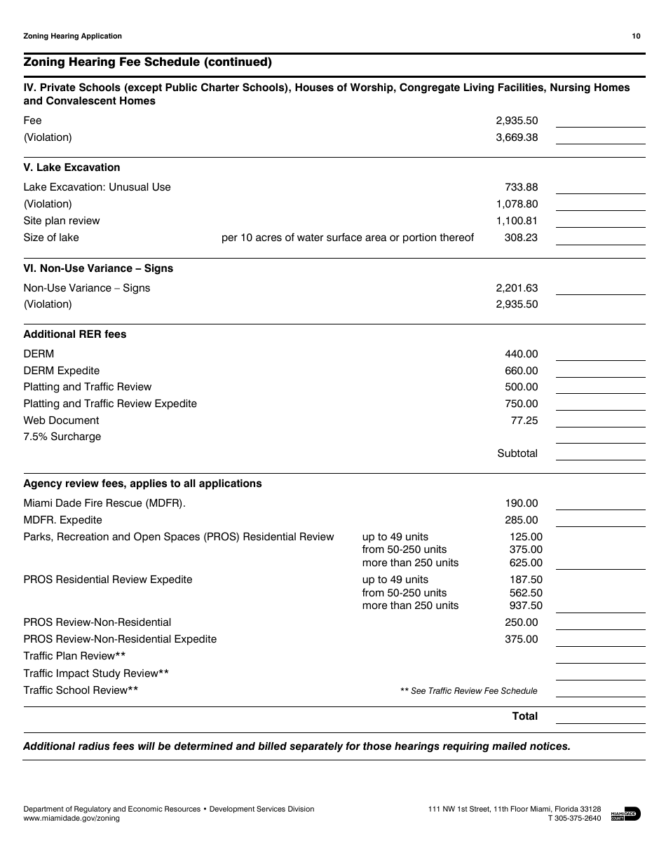 Zoning Hearing Application - Miami-Dade County, Florida, Page 10