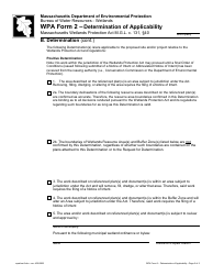 WPA Form 2 Determination of Applicability - Massachusetts, Page 2
