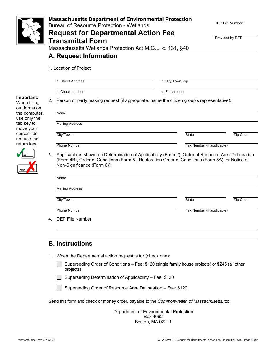 WPA Form 2 Determination of Applicability - Massachusetts, Page 6