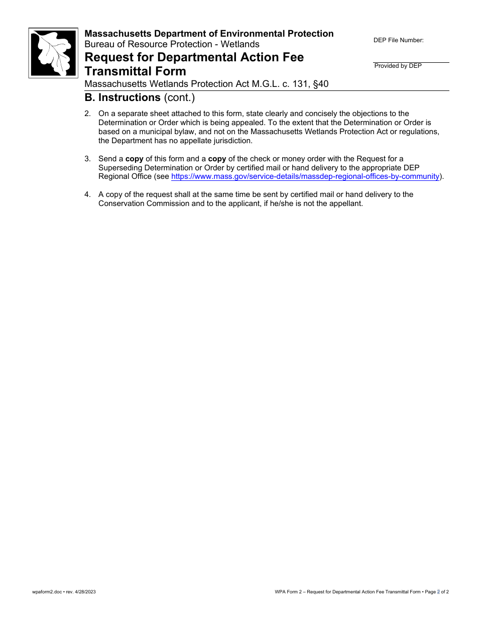 WPA Form 2 Determination of Applicability - Massachusetts, Page 7