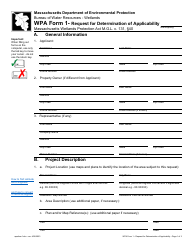 Document preview: WPA Form 1 Request for Determination of Applicability - Massachusetts