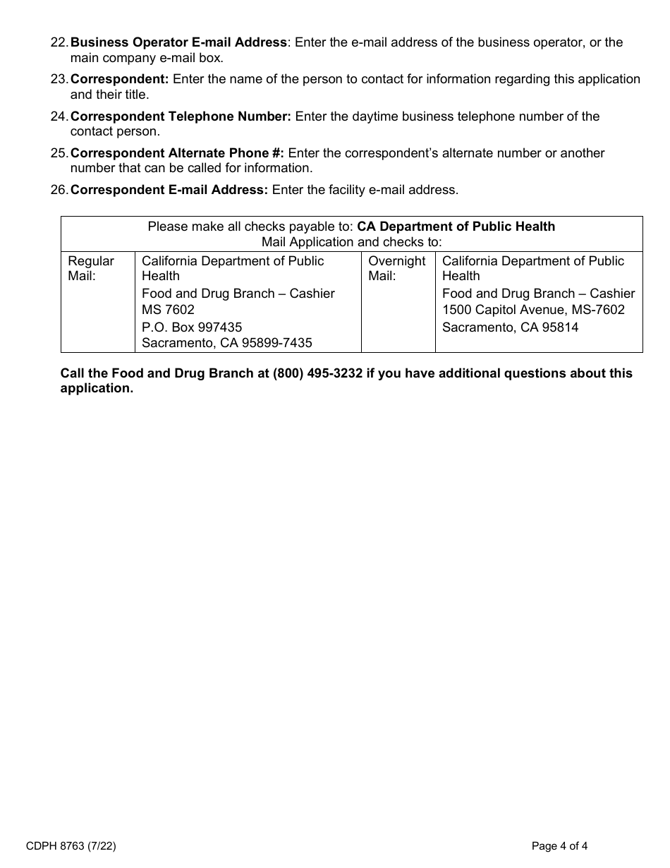 Form CDPH8763 Industrial Hemp Enrollment and Oversight (Iheo) Authorization for Inhalable Products Manufacturers - California, Page 4