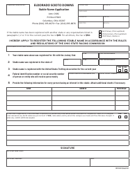 Document preview: Stable Name Application - Eldorado Scioto Downs - Ohio