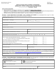 Form NDE25-010 Application for Student Transfer Nebraska Enrollment Option Program - Nebraska