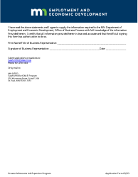 Greater Minnesota Job Expansion Program Application Form - Minnesota, Page 7