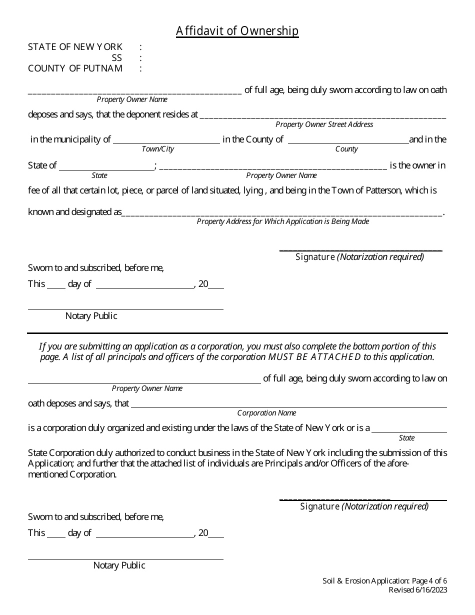 Stormwater, Soil Erosion, and Sediment Control Application - Town of Patterson, New York, Page 4