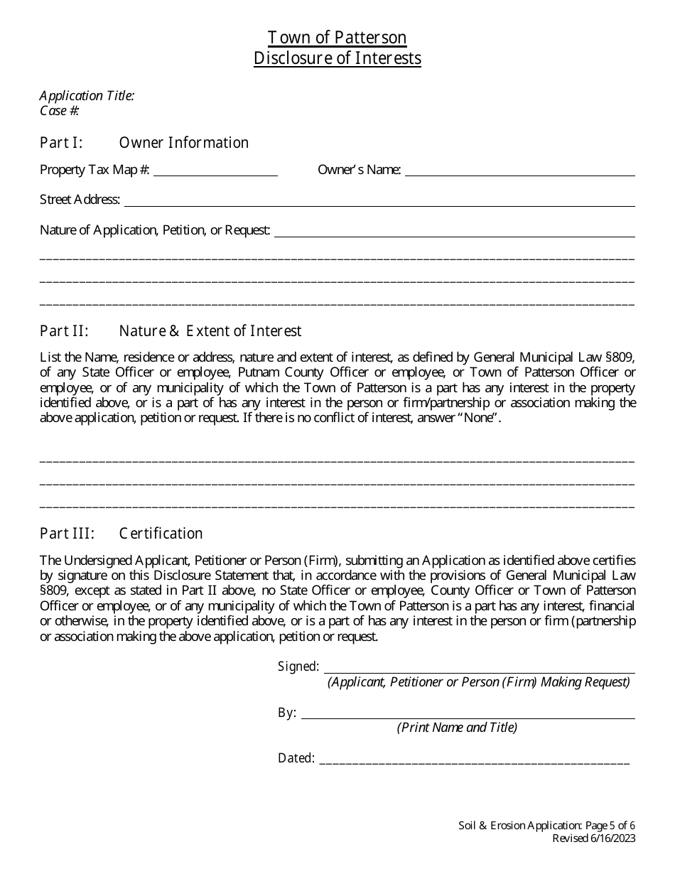 Stormwater, Soil Erosion, and Sediment Control Application - Town of Patterson, New York, Page 5